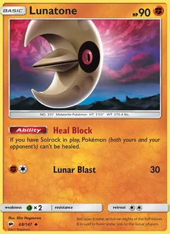 Lunatone, Burning Shadows, no. 68