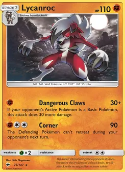Lycanroc, Burning Shadows, no. 75