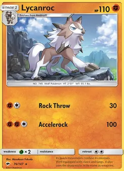 Lycanroc, Burning Shadows, no. 76