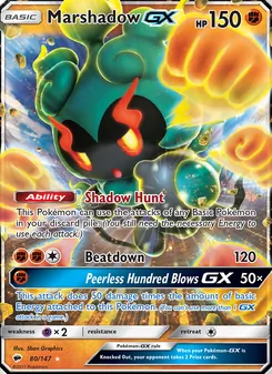 Marshadow GX, Burning Shadows, no. 80
