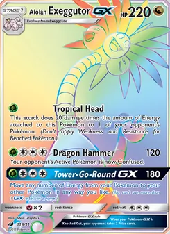 Alolan Exeggutor GX, Crimson Invasion, no. 118