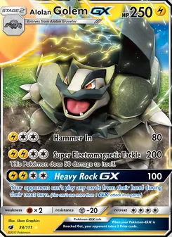 Alolan Golem GX, Crimson Invasion, no. 34
