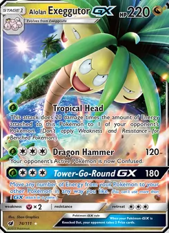 Alolan Exeggutor GX, Crimson Invasion, no. 74