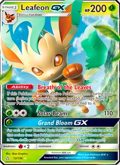 Leafeon GX, Ultra Prism, no. 13