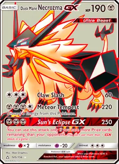 Dusk Mane Necrozma GX, Ultra Prism, no. 145