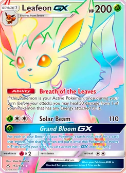 Leafeon GX, Ultra Prism, no. 157