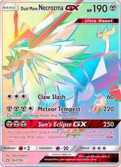 Dusk Mane Necrozma GX, Ultra Prism, no. 163