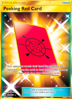 Peeking Red Card, Ultra Prism, no. 169