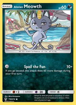 Alolan Meowth, Lost Thunder, no. 118