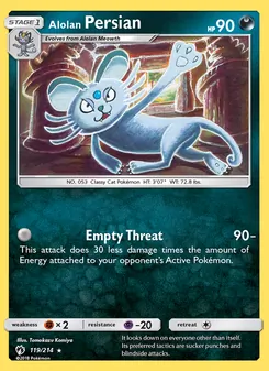 Alolan Persian, Lost Thunder, no. 119