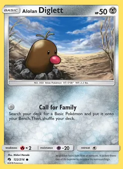 Alolan Diglett, Lost Thunder, no. 122