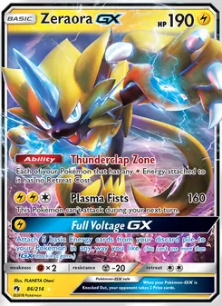 Zeraora GX, Lost Thunder, no. 86