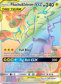 Pikachu & Zekrom GX, Team Up, no. 184