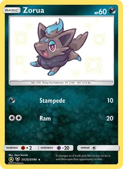 Zorua, Destinées Occultes Coffre Étincelant, n° SV25