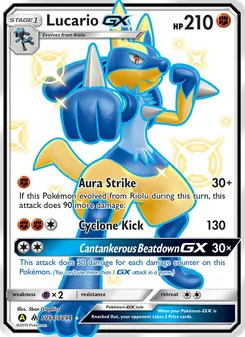 Lucario-GX, Destinées Occultes Coffre Étincelant, n° SV64