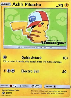Pikachu de Sacha, Promo SM, n° SM112