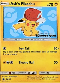 Pikachu de Sacha, Promo SM, n° SM113