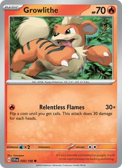 Growlithe, Scarlet & Violet, no. 030