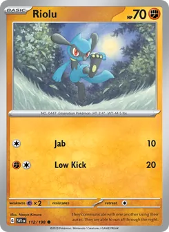 Riolu, Scarlet & Violet, no. 112