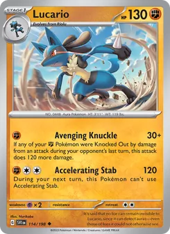 Lucario, Scarlet & Violet, no. 114