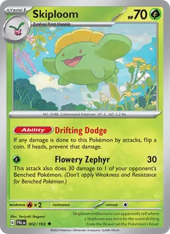 Skiploom, Paldea Evolved, no. 002