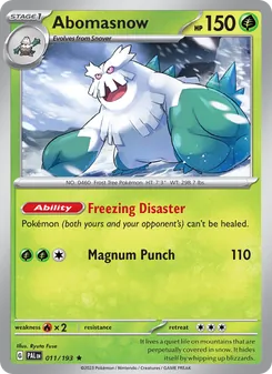 Abomasnow, Paldea Evolved, no. 011