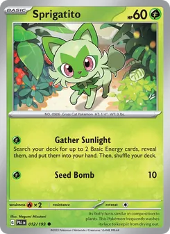 Sprigatito, Paldea Evolved, no. 012