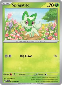 Sprigatito, Paldea Evolved, no. 013