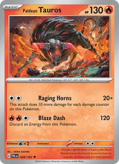 Paldean Tauros, Paldea Evolved, no. 028