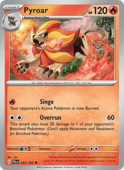 Pyroar, Paldea Evolved, no. 032