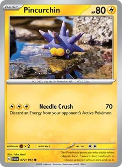 Pincurchin, Paldea Evolved, no. 072