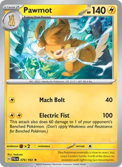 Pawmot, Paldea Evolved, no. 076