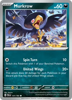 Murkrow, Paldea Evolved, no. 131