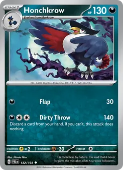 Honchkrow, Paldea Evolved, no. 132