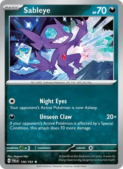 Sableye, Paldea Evolved, no. 136