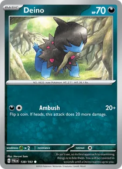 Deino, Paldea Evolved, no. 138