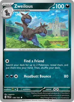 Zweilous, Paldea Evolved, no. 139