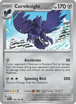 Corviknight, Paldea Evolved, no. 148