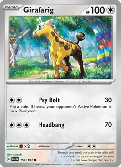Girafarig, Paldea Evolved, no. 154