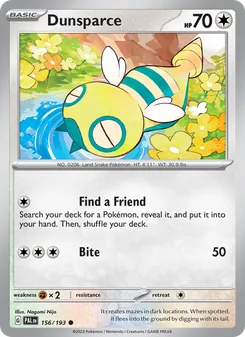 Dunsparce, Paldea Evolved, no. 156