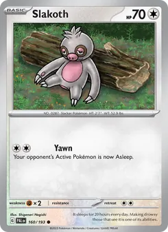 Slakoth, Paldea Evolved, no. 160