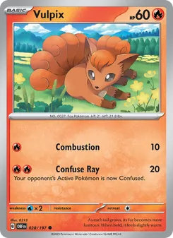 Vulpix, Obsidian Flames, no. 028
