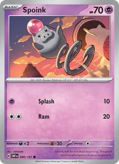 Spoink, Obsidian Flames, no. 090
