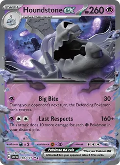 Houndstone ex, Obsidian Flames, no. 102