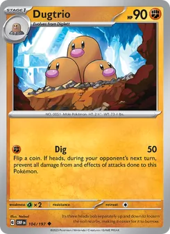 Dugtrio, Obsidian Flames, no. 104