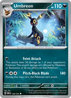 Umbreon, Obsidian Flames, no. 130