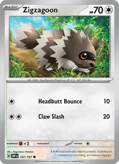 Zigzagoon, Obsidian Flames, no. 167