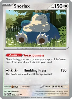 Snorlax, 151, no. 143