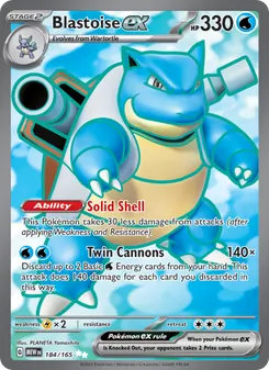 Blastoise ex, 151, no. 184