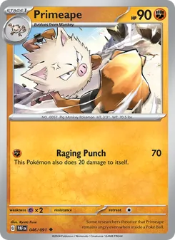 Primeape, Paldean Fates, no. 046